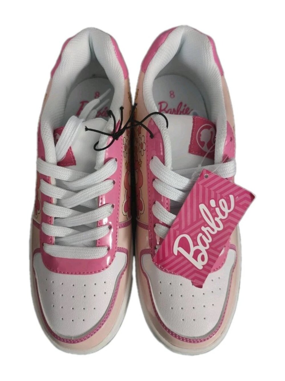 Women's Mattel Barbie Sneakers Pink Floral Size 8
